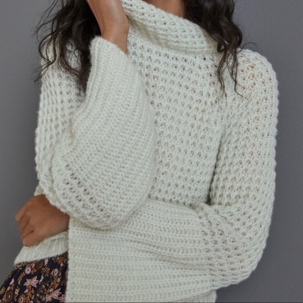 ANTHROPOLOGIE Maeve Wool Blend Dionne Bell Sleeved Sweater